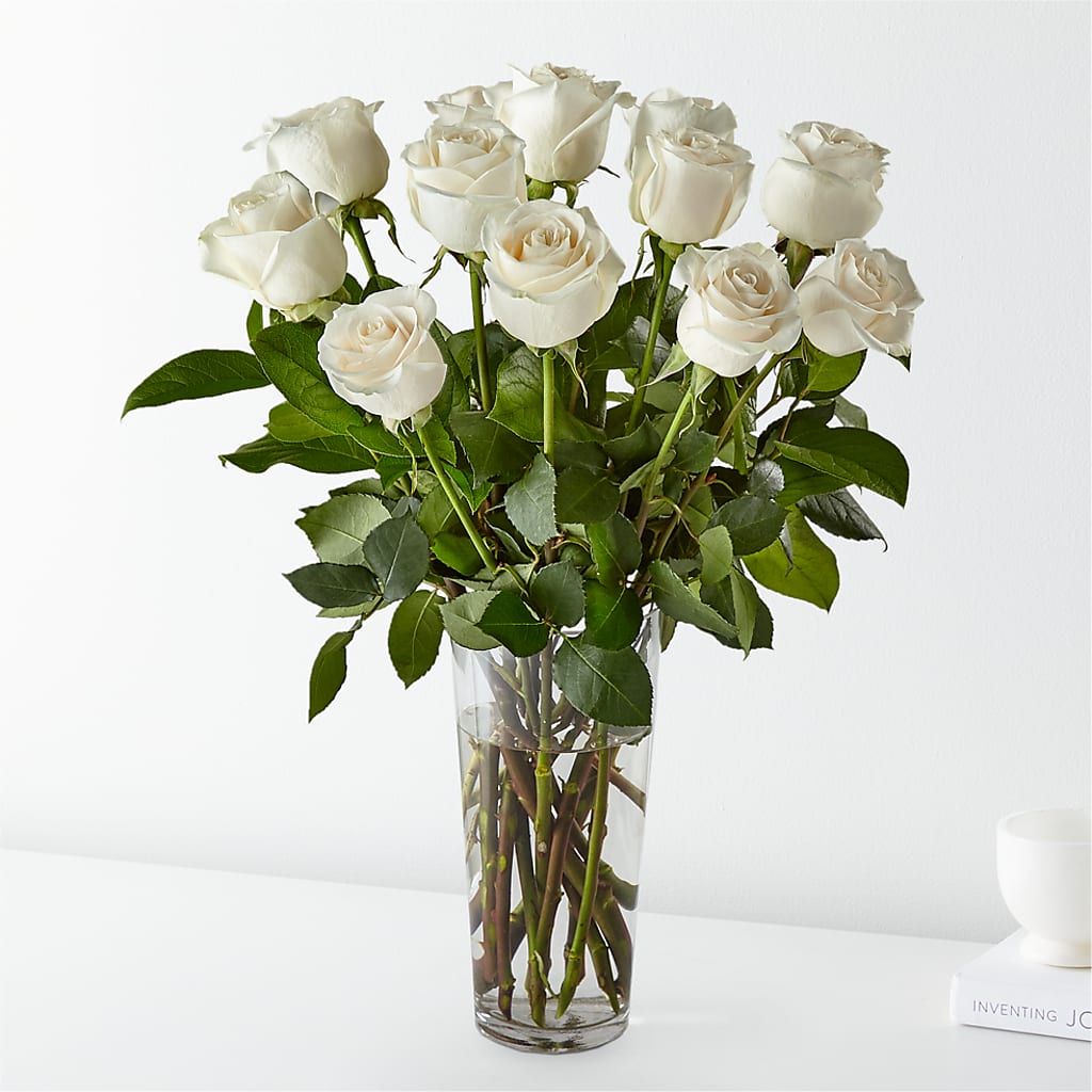 Long Stem White Rose Bouquet – Newell Flower Shop Ltd., Kamloops BC