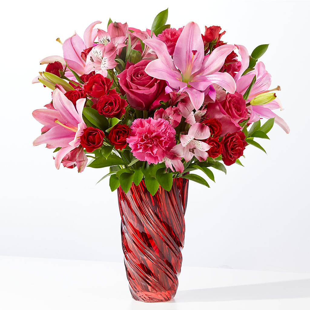 In Love Bouquet with Luxe Swirl Vase – Newell Flower Shop Ltd., Kamloops BC