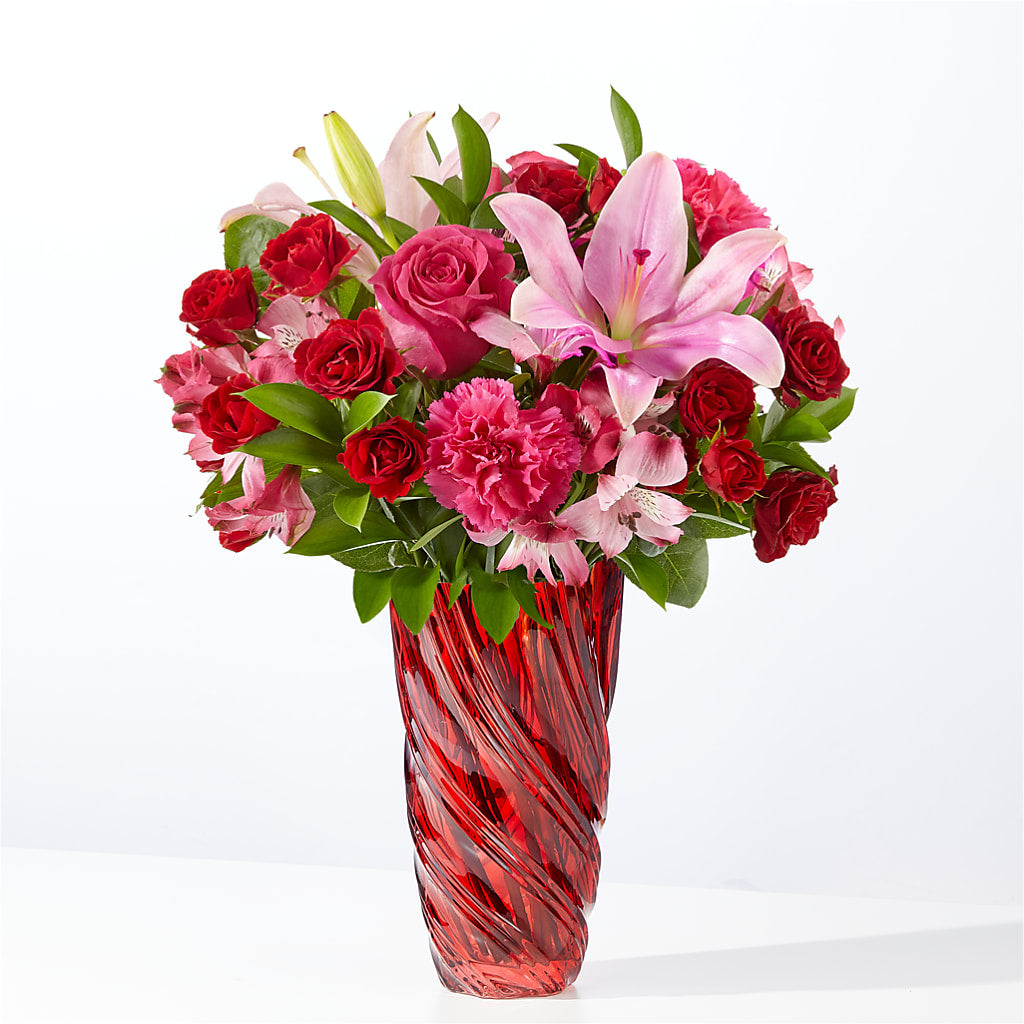 In Love Bouquet with Luxe Swirl Vase – Newell Flower Shop Ltd., Kamloops BC
