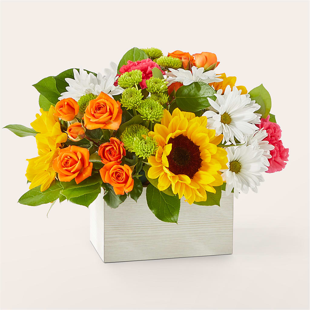 Sun-drenched Blooms Box Bouquet – Newell Flower Shop Ltd., Kamloops BC