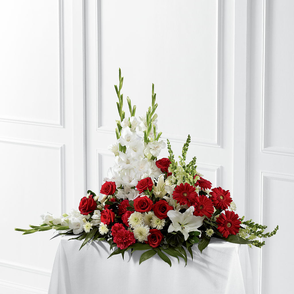 Crimson & White Arrangement – Newell Flower Shop Ltd., Kamloops BC