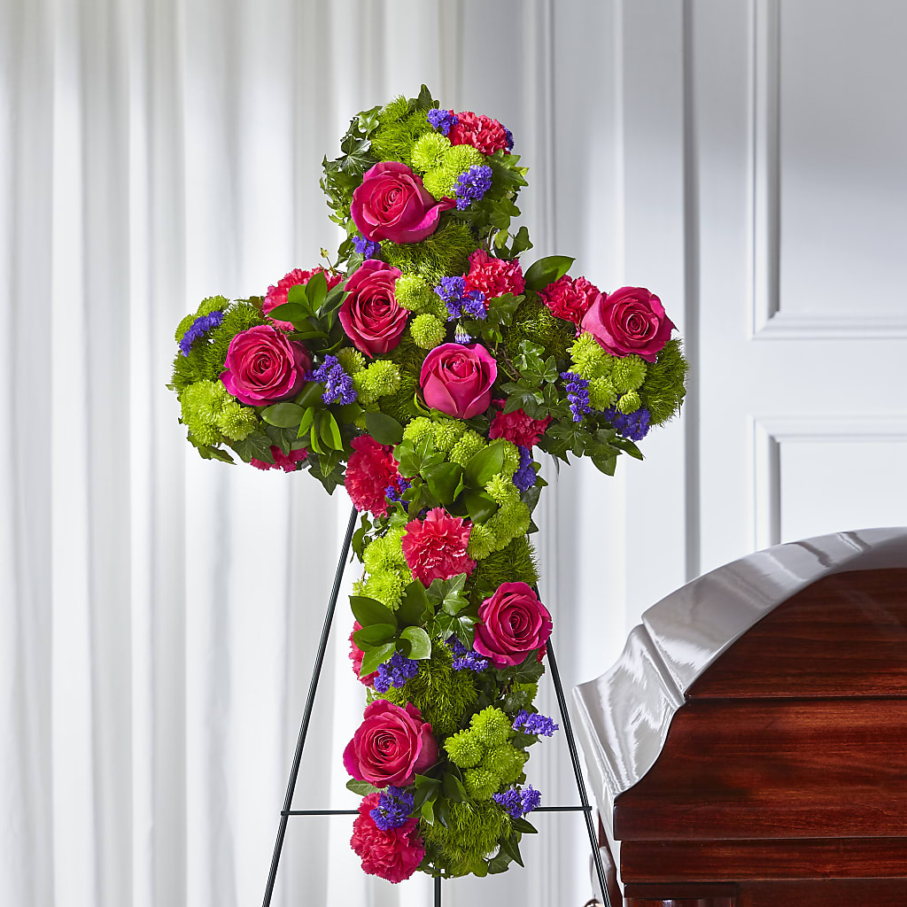 Tribute Rose Floral Cross – Newell Flower Shop Ltd., Kamloops BC