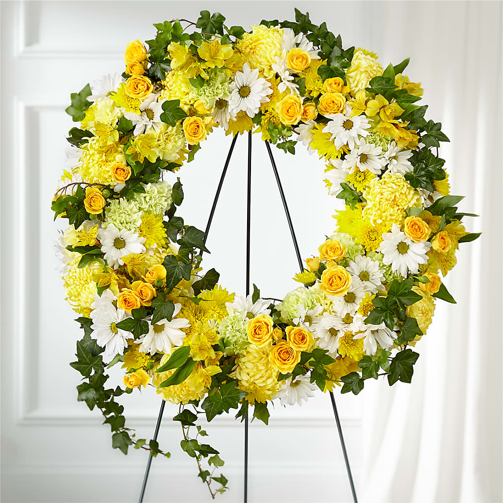 Golden Remembrance Wreath – Newell Flower Shop Ltd., Kamloops BC