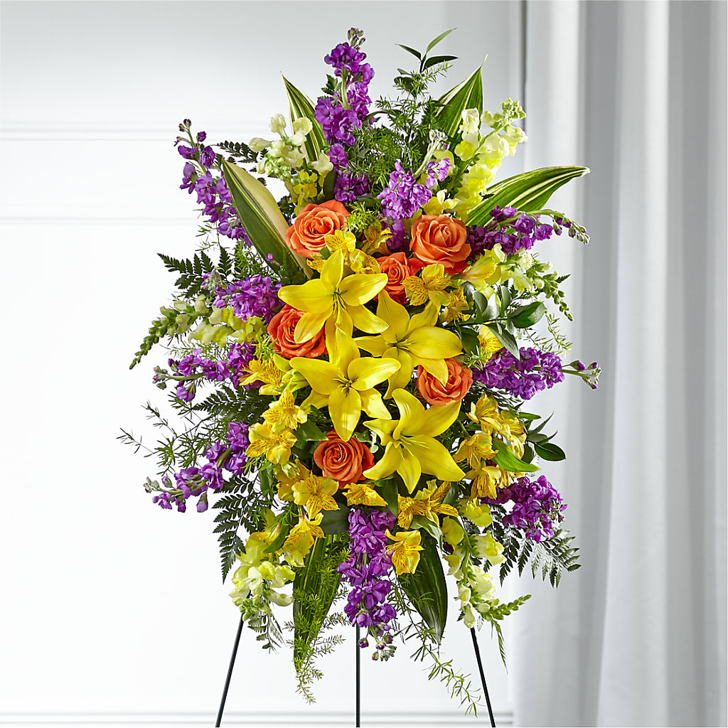Thoughtful Prayers Standing Spray – Newell Flower Shop Ltd., Kamloops BC