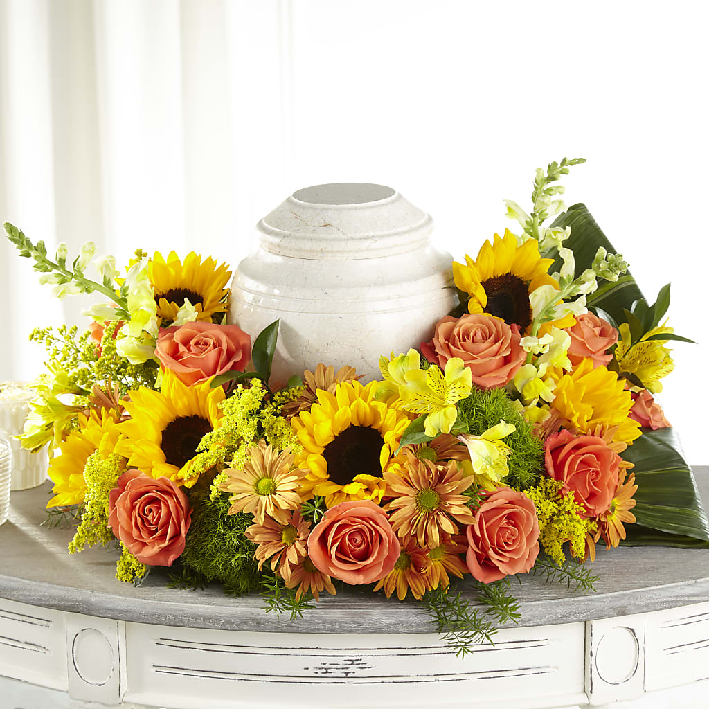 Faithful Sunflower Cremation Adornment – Newell Flower Shop Ltd., Kamloops BC