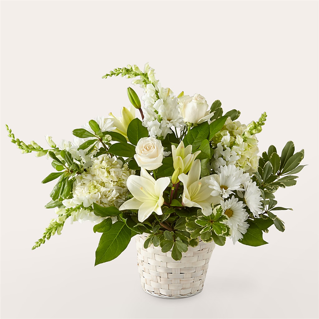 Ivory Elegance Floral Basket – Newell Flower Shop Ltd., Kamloops BC