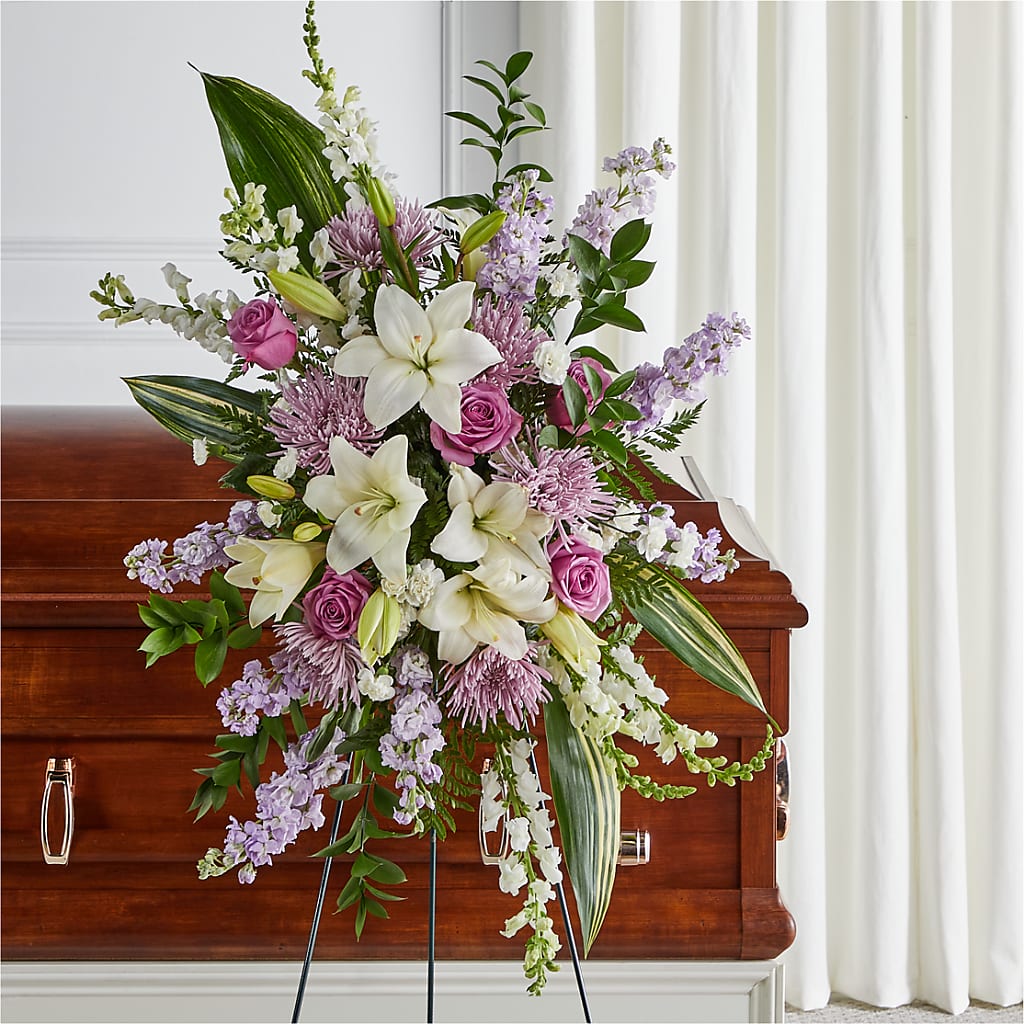 Grateful Hearts Standing Spray – Newell Flower Shop Ltd., Kamloops BC