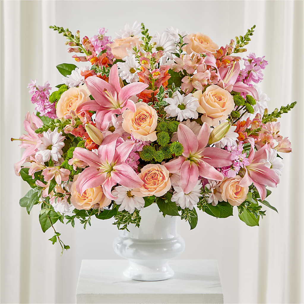 Heartfelt Gesture Urn Arrangement – Newell Flower Shop Ltd., Kamloops BC