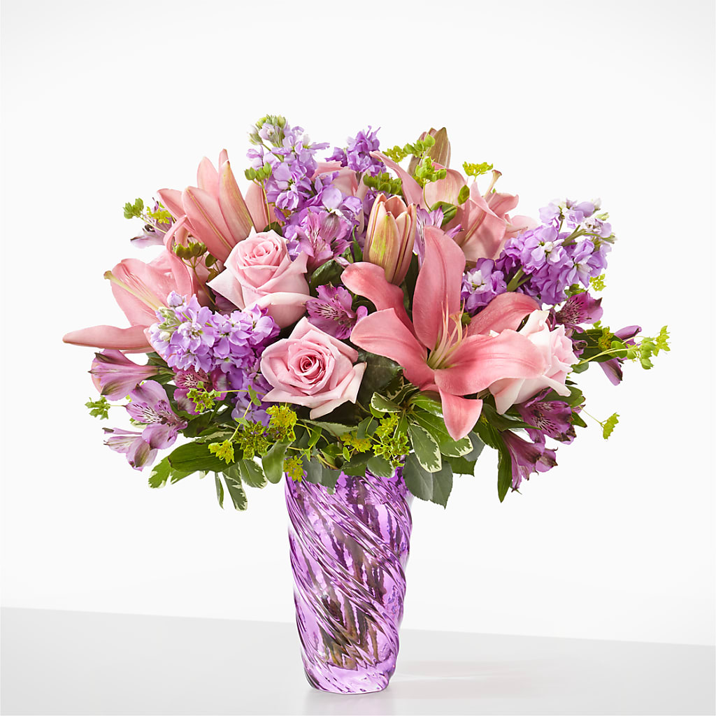 Precious Petals Bouquet with Luxe Swirl Vase – Newell Flower Shop Ltd., Kamloops BC