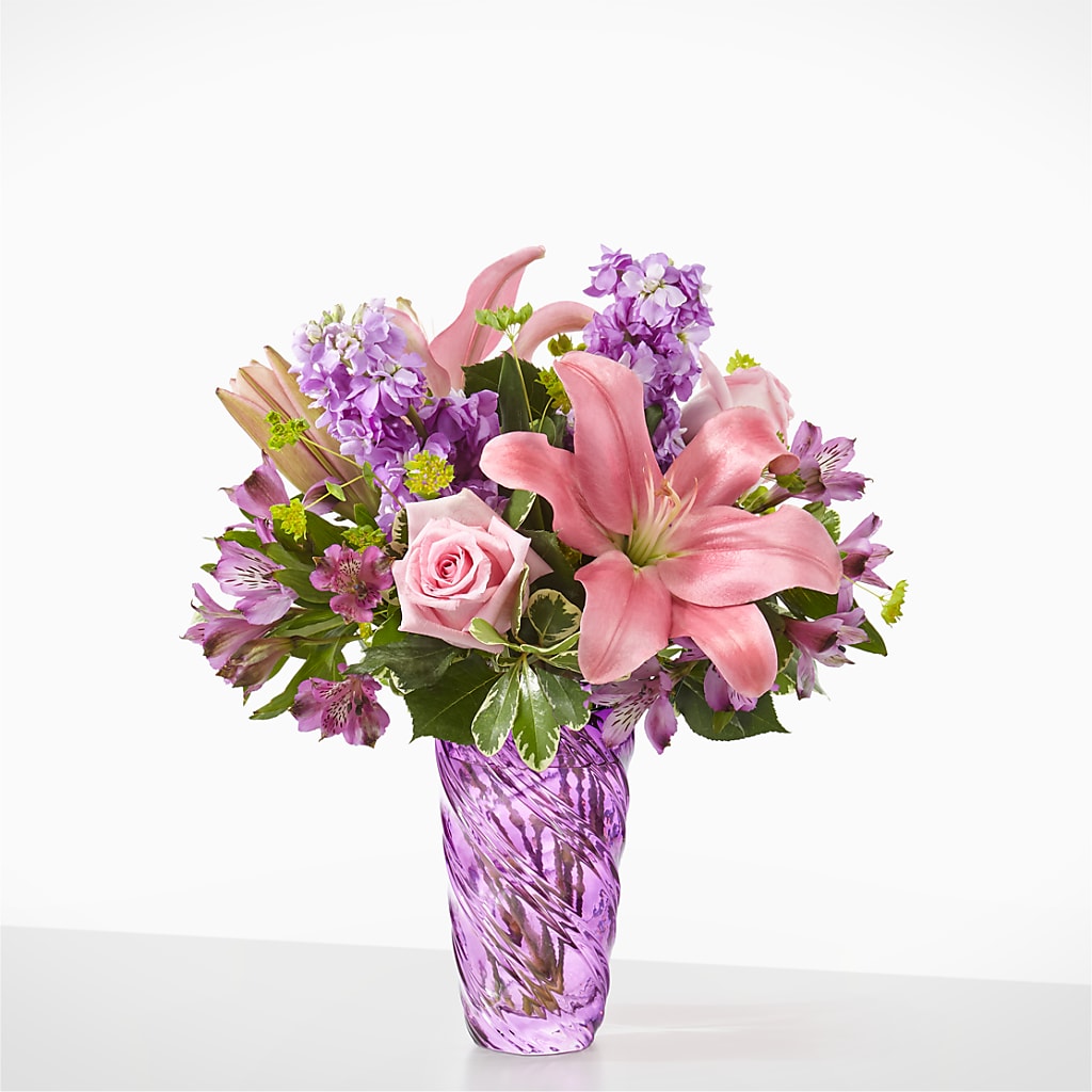 Precious Petals Bouquet with Luxe Swirl Vase – Newell Flower Shop Ltd., Kamloops BC