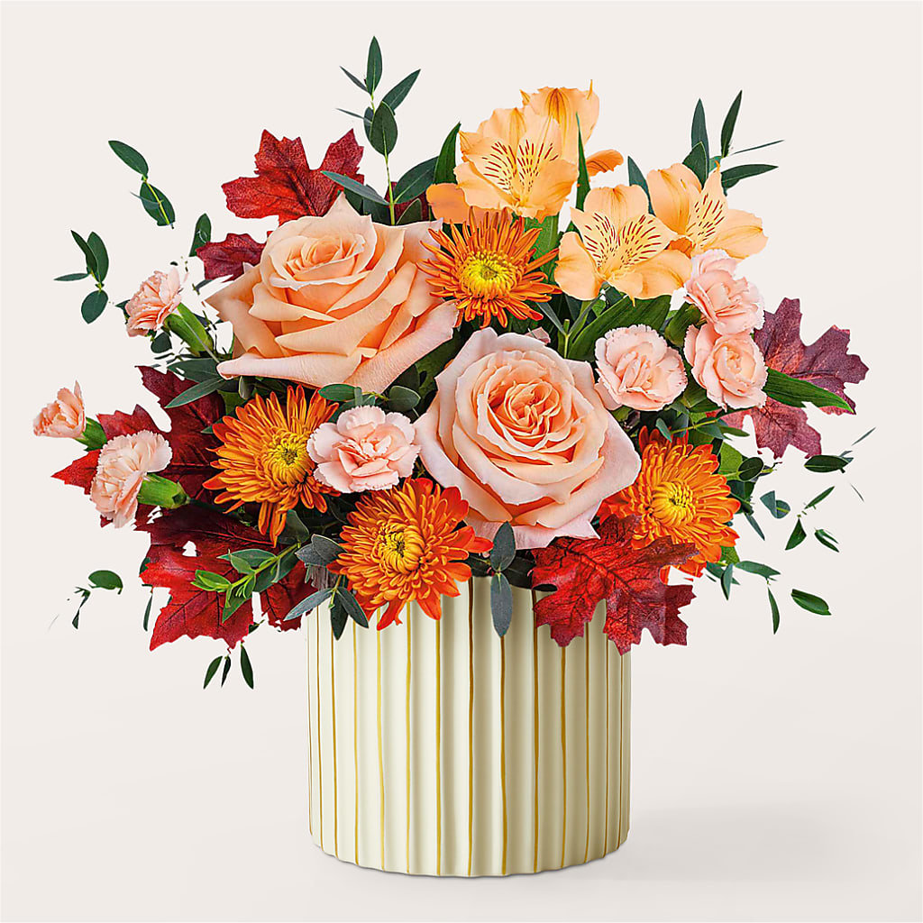 Spiced Latte Bouquet with Ivory Vase – Newell Flower Shop Ltd., Kamloops BC