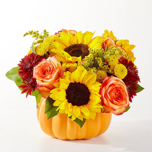 Golden Gourd Pumpkin Bouquet –  Newell Flower Shop Ltd., Kamloops BC