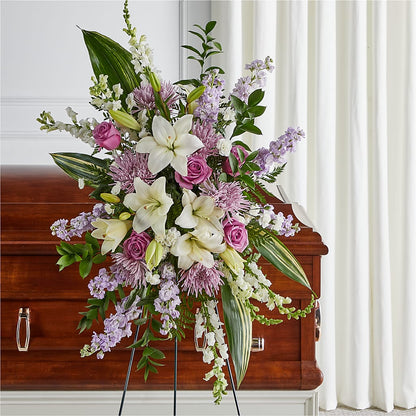 Grateful Hearts Standing Spray –  Newell Flower Shop Ltd., Kamloops BC