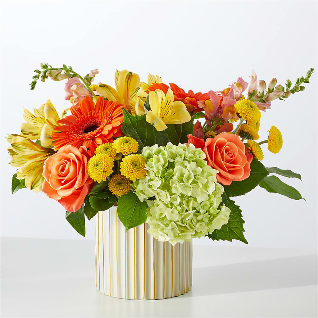 Autumn Sunshine Bouquet with Ivory Vase –  Newell Flower Shop Ltd., Kamloops BC