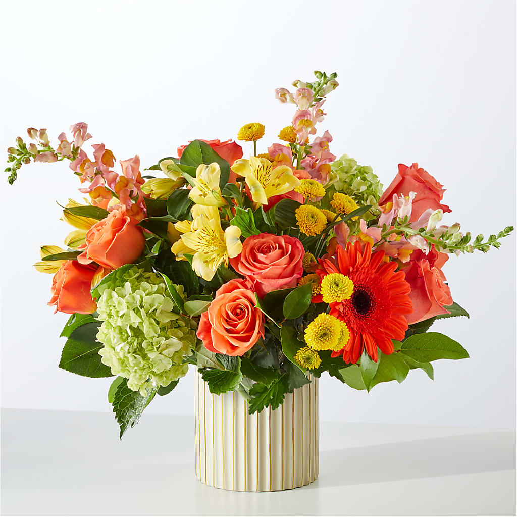 Autumn Sunshine Bouquet with Ivory Vase –  Newell Flower Shop Ltd., Kamloops BC