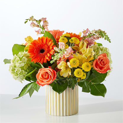 Autumn Sunshine Bouquet with Ivory Vase –  Newell Flower Shop Ltd., Kamloops BC