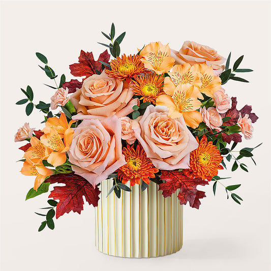 Spiced Latte Bouquet with Ivory Vase –  Newell Flower Shop Ltd., Kamloops BC