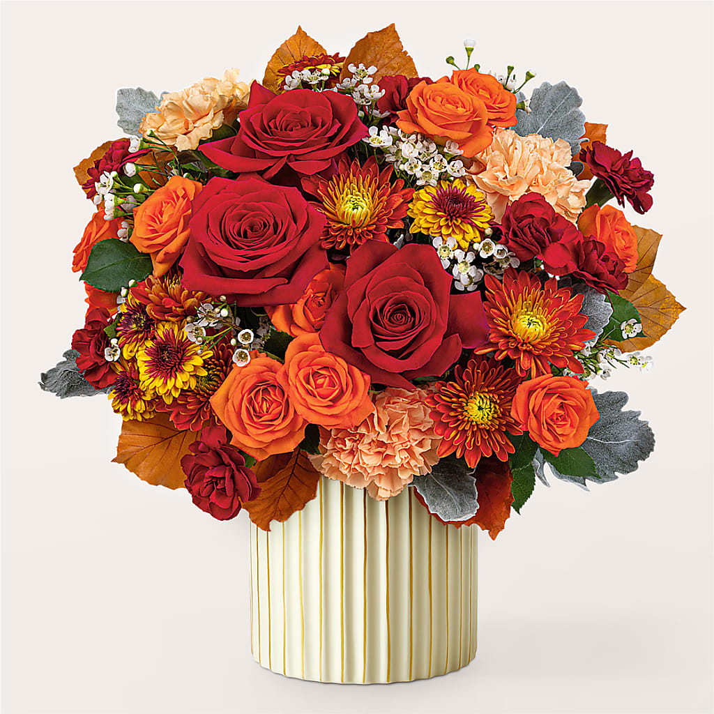 Merlot Bouquet with Ivory Vase –  Newell Flower Shop Ltd., Kamloops BC