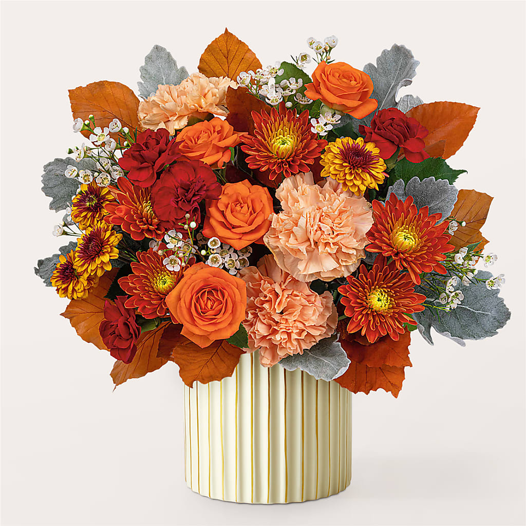 Merlot Bouquet with Ivory Vase –  Newell Flower Shop Ltd., Kamloops BC