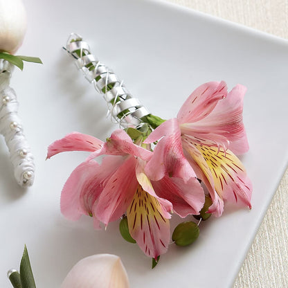 Pink Peruvian Lily Boutonniere –  Newell Flower Shop Ltd., Kamloops BC