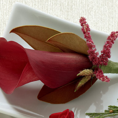 Red Calla Boutonniere –  Newell Flower Shop Ltd., Kamloops BC