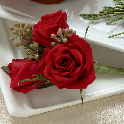 Red Spray Rose Boutonniere –  Newell Flower Shop Ltd., Kamloops BC