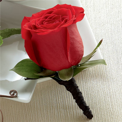 Red Rose Boutonniere –  Newell Flower Shop Ltd., Kamloops BC